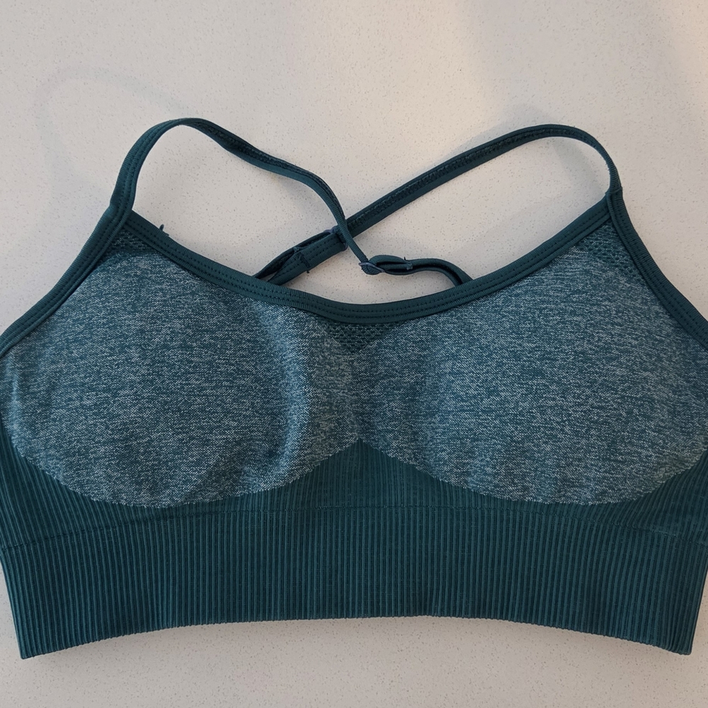 Seamless Teal Green Convertible Support Sports Bra - Picture 1 of 3